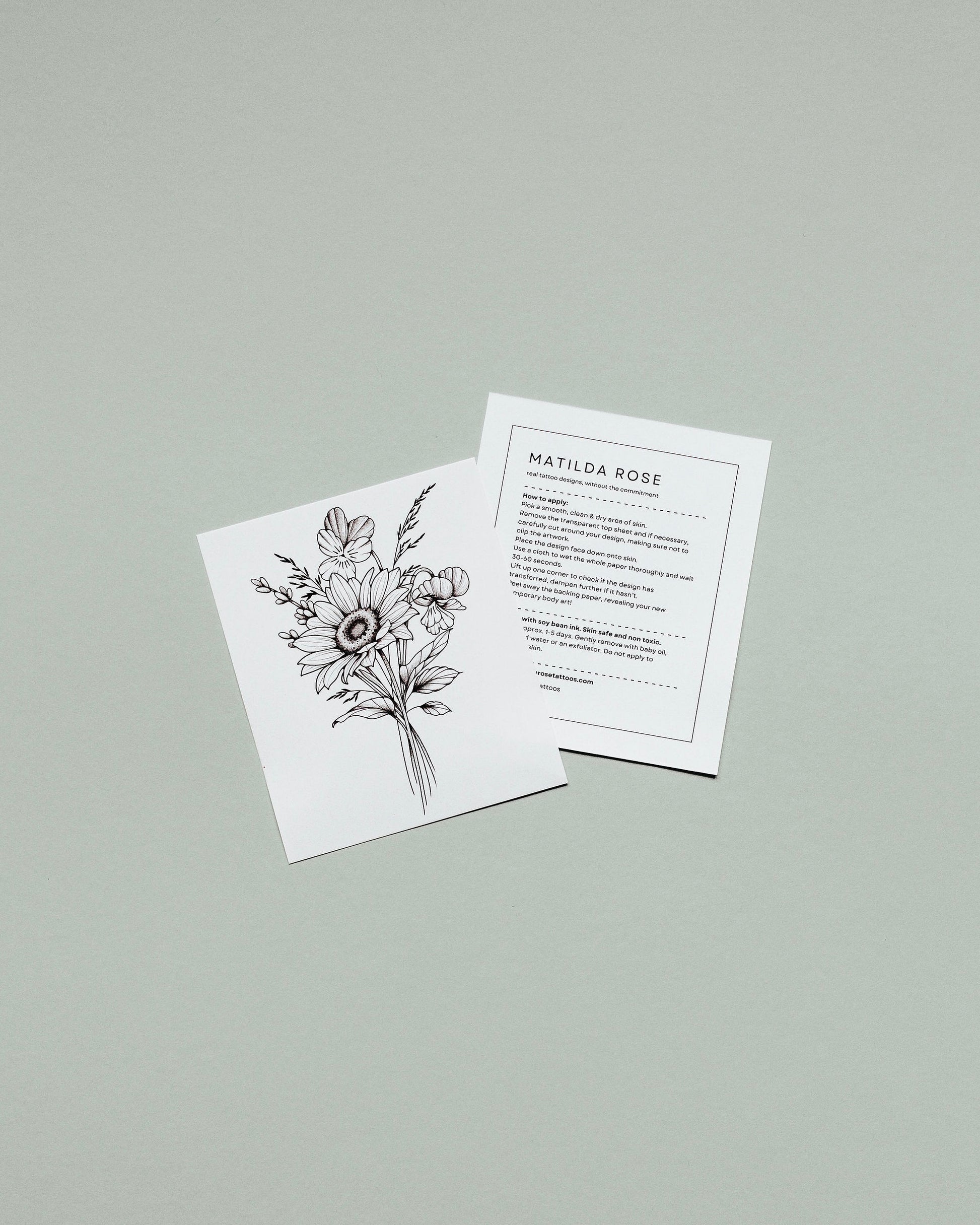 summer bouquet temporary tattoo